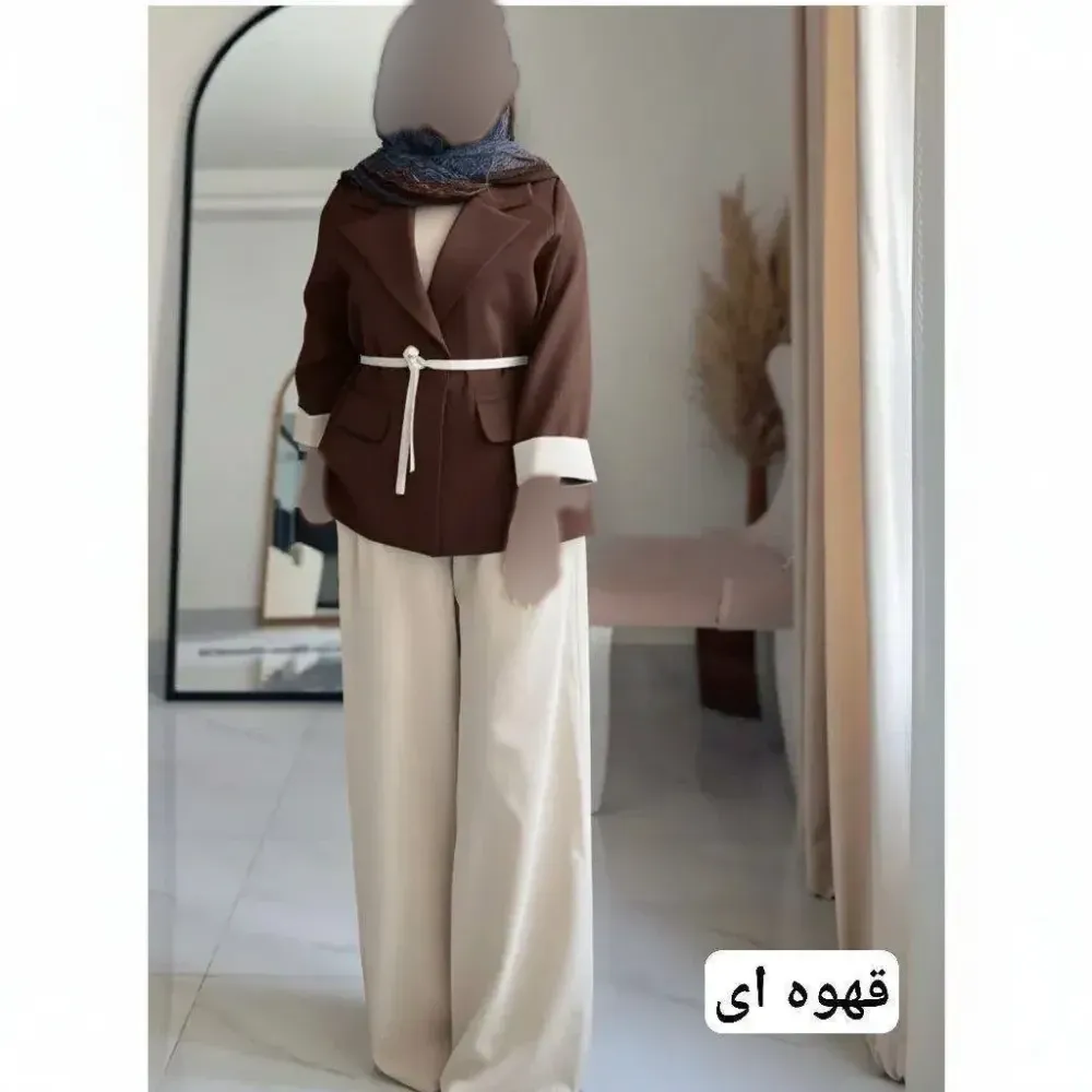 ست کت و شلوار زنانه مدل ستایش جنس کرپ مازراتی سایز 38 تا 50