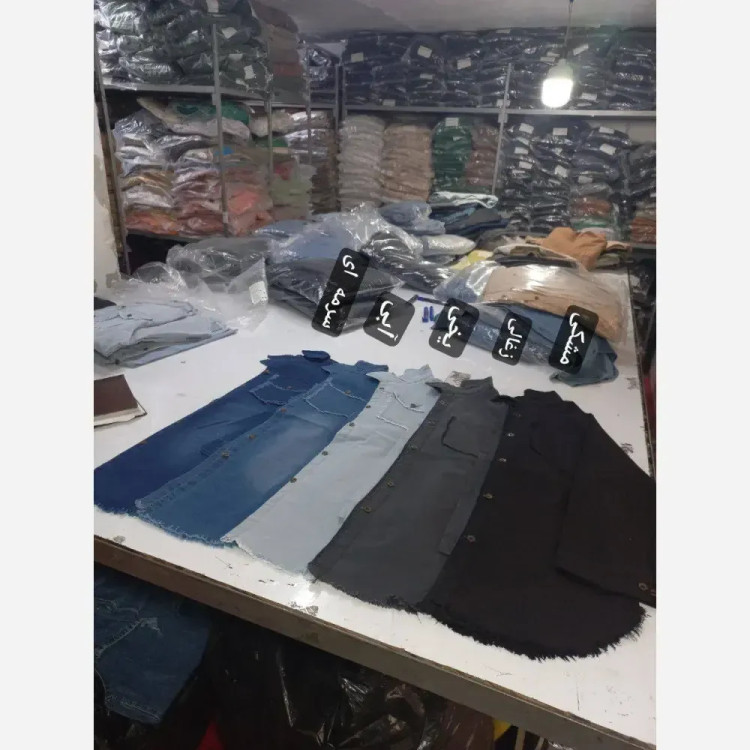 شومیز جین کاغذی دو جیب ریشدار سایز 1 و 2