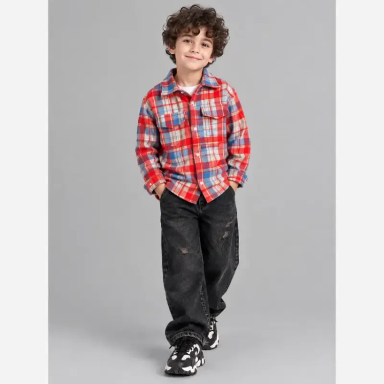 ست شاکت پشمی ضخیم و شلوار جین پسرانه از 2 تا 9 سال