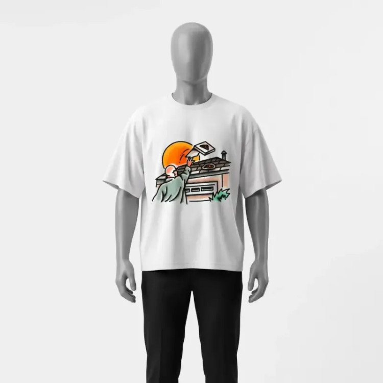تیشرت سفید طرح برکینگ بد جنس پارچه ماکان