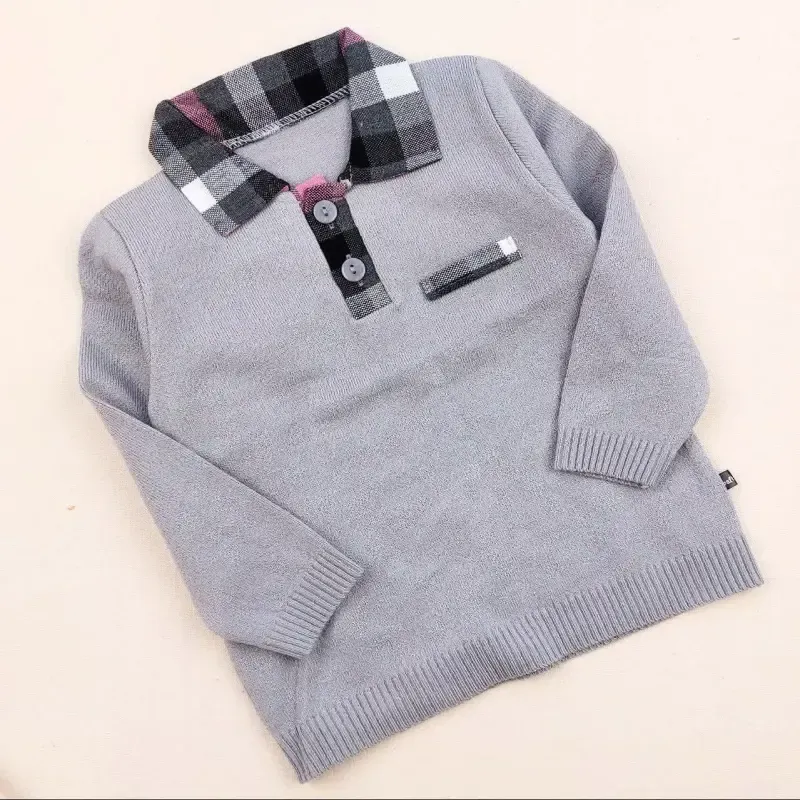 بلوز گپ یقه چهارخونه پسرانه بافت مجلسی سایز 2 تا 4 سال
